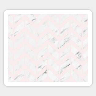 Blush and marble geometric chevron Sticker